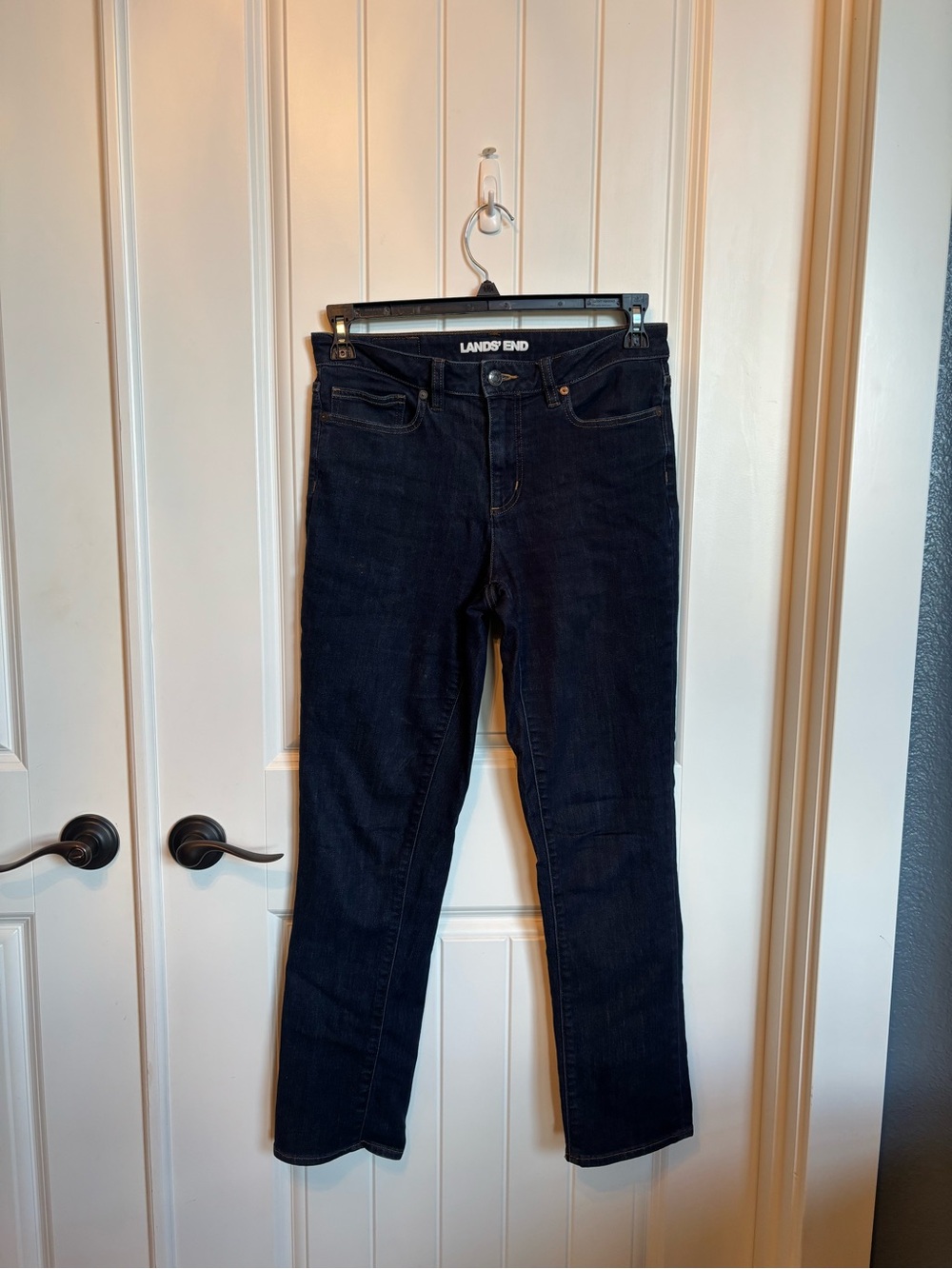 Lands' End Women's Dark Indigo Straight-Leg Jeans